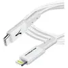 Câble USB-C vers Lightning Charge Rapide 3A Charge Synchro 3m Akashi Blanc