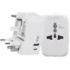 AKASHI Adaptateur Universel De Voyage Avec 2 Sorties Usb - Blanc