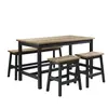 Ensemble table + 2 tabourets + 1 banc de cuisine SAN DIEGO coloris nat...