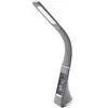 Lampe de bureau led avec horloge et port USB FLEX coloris gris