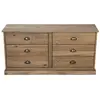 Commode 6 tiroirs ALONG ciré finition coloris teck