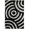 Tapis 200x300 cm DOMI CERCLES coloris noir et blanc