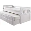 Lit gigogne 90x190 cm CAPTAIN coloris blanc