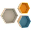 3 étagères hexagonales HELSI coloris multicolore