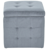 Pouf avec coffre de rangement CAROLINE 2 coloris gris