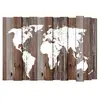 Carte du monde imprimée sur bois MAPPY coloris blanc