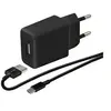 Chargeur secteur Wefix CVOY+CBL MUSB 1M BK Noir + Câble Micro USB
