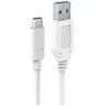 Câble Accsup USB-C mâle vers USB-A 3.0 mâle 1 m Blanc