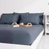 Atmosphère Soleil D Ocre - Drap housse uni 140x190 cm zzz bleu jean