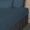 Drap housse en coton 57 fils UNI, par Soleil d'ocre bleu 90 x 190 cm