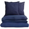 Parure De Lit 240x220 Cm Marine Gaufrée 100% Coton Bio Housse De Couette + 2 Taies D'oreiller 65x65 Cm Tex Home - La Parure De Lit