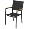 Fauteuil De Jardin Empilable Aluminium Noir Gaya Hyba - Le Fauteuil