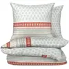 Parure De Lit 240x220 Cm Blanc Cassé Imprimé 100% Coton Housse De Couette + 2 Taies D'oreiller 65x65 Cm Tex Home - La Parure De Lit