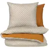 Parure De Lit 240x220 Cm Blanc Cassé Imprimé 100% Coton Housse De Couette + 2 Taies D'oreiller 65x65 Cm Tex Home - La Parure De Lit