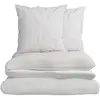Parure De Lit 260x240 Cm Gris Clair Gauffré 100% Coton Bio Housse De Couette + 2 Taies D'oreiller 65x65 Cm Tex Home - La Parure De Lit
