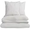 Parure De Lit 240x220 Cm Blanc Gauffré 100% Coton Bio Housse De Couette + 2 Taies D'oreiller 65x65 Cm Tex Home - La Parure De Lit