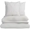 Parure de lit 200x200 cm Gris Clair Gauffré 100% Coton Bio Housse de C...