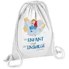 Fabulous Sac de Gym en Coton Blanc Un enfant c'est un Insurgé 12 Litre...