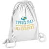 Non communiqué Fabulous Sac de Gym en Coton Blanc J'peux pas j'ai des enfants 12 Litres