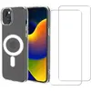 EVETANE Coque iPhone 15 et 2 écrans de protection - TPU - Transparent