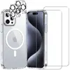 Coque iPhone 15 Pro Max et 2 écrans de protection - TPU - Transparente