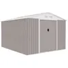 ARCHER Abri De Jardin En Métal 8,84 M² - Kit D'ancrage Inclus - Taupe