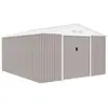 ARCHER Abri de jardin en métal 12,28 m² - Kit d'ancrage inclus - Taupe