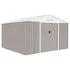 ARCHER Abri de jardin en métal 10,2 m² - Kit d'ancrage inclus - Taupe