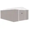 ARCHER Abri de jardin en métal 15,16 m² - Kit d'ancrage inclus - Taupe