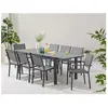 Ensemble repas de jardin 6 à 8 personnes : Table extensible 120-180 cm...