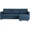 Canapé d'angle convertible réversible 3 places CATS - Tissu bleu - L 2...