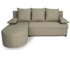 Canapé d'angle convertible réversible 3 places jen - tissu beige - 196 x 88 x 159 cm JENTAUPE
