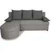 NO NAME Canapé d'angle convertible réversible 3 places jen - tissu gris - style contemporain - l19