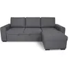 Canapé d'angle convertible réversible CATHY 3 places - Tissu Gris - L ...