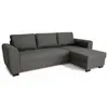 Canapé d'angle fixe réversible 4 places - Tissu Anthracite - L245 x P1...