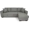 Hamilton Canapé d'angle convertible réversible 4 places - Tissu gris c...