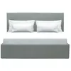 Lit coffre adulte MARTIN - Couchage 140x190 cm - Gris clair - Sommier ...