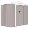 ARCHER Abri de jardin en métal 2,71 m² - 213 x 127 x 195 cm - Kit d'ancrage inclus - Taupe