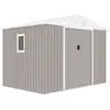 Abri de jardin en acier 5,29 m2 - kit dancrage inclus - taupe ARCHERCWTA
