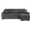 Canapé d'angle convertible réversible 4 places - Tissu gris - L 244 x ...
