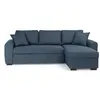 Canapé d'angle convertible réversible - tissu bleu - hamilton - l 244 x p 151 x h 90 - fabriqué en ukraine
