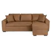 Hamilton Canapé d'angle convertible réversible 4 places - Tissu Marron...