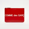 Portefeuille Comme Des Garcons  Comme Des Garçons Wallet Enveloppe Huge Logo en cuir rouge