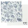 Set de 2 langes Toile de Jouy bleu (70 x 70 cm)