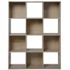 Etagère cube en bois H123 L92cm 12 niches COMPO - Chêne