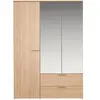 Armoire 3 portes et 2 tiroirs TEMPO Coloris ch ne nature