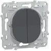 Schneider Electric - Ovalis - double va et vient - 10AX - Anthracite - S340214