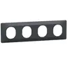 Plaque de finition 4 postes Ovalis Anthracite Schneider