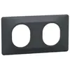 Schneider Ovalis - Plaque de finition - 2 postes Horizontal - entraxe 71 mm - Anthracite (S340704)