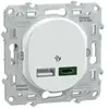 Double chargeur usb A 7.5W + C 45W Schneider Ovalis blanc
